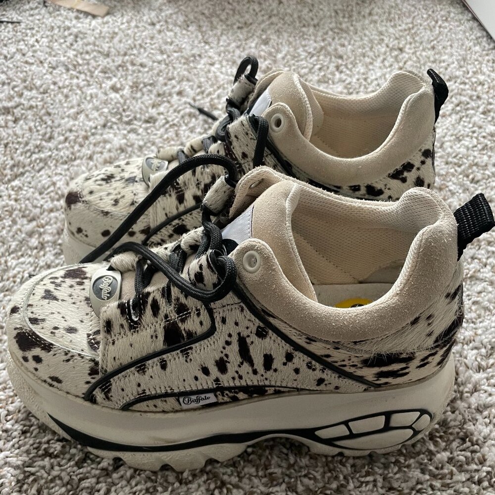 Buffalo London Platform Trainers Cow Print Size 38